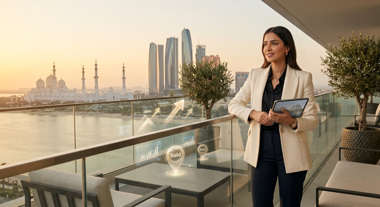 Real estate strategist analyzing exit liquidity and property sales in Abu Dhabi